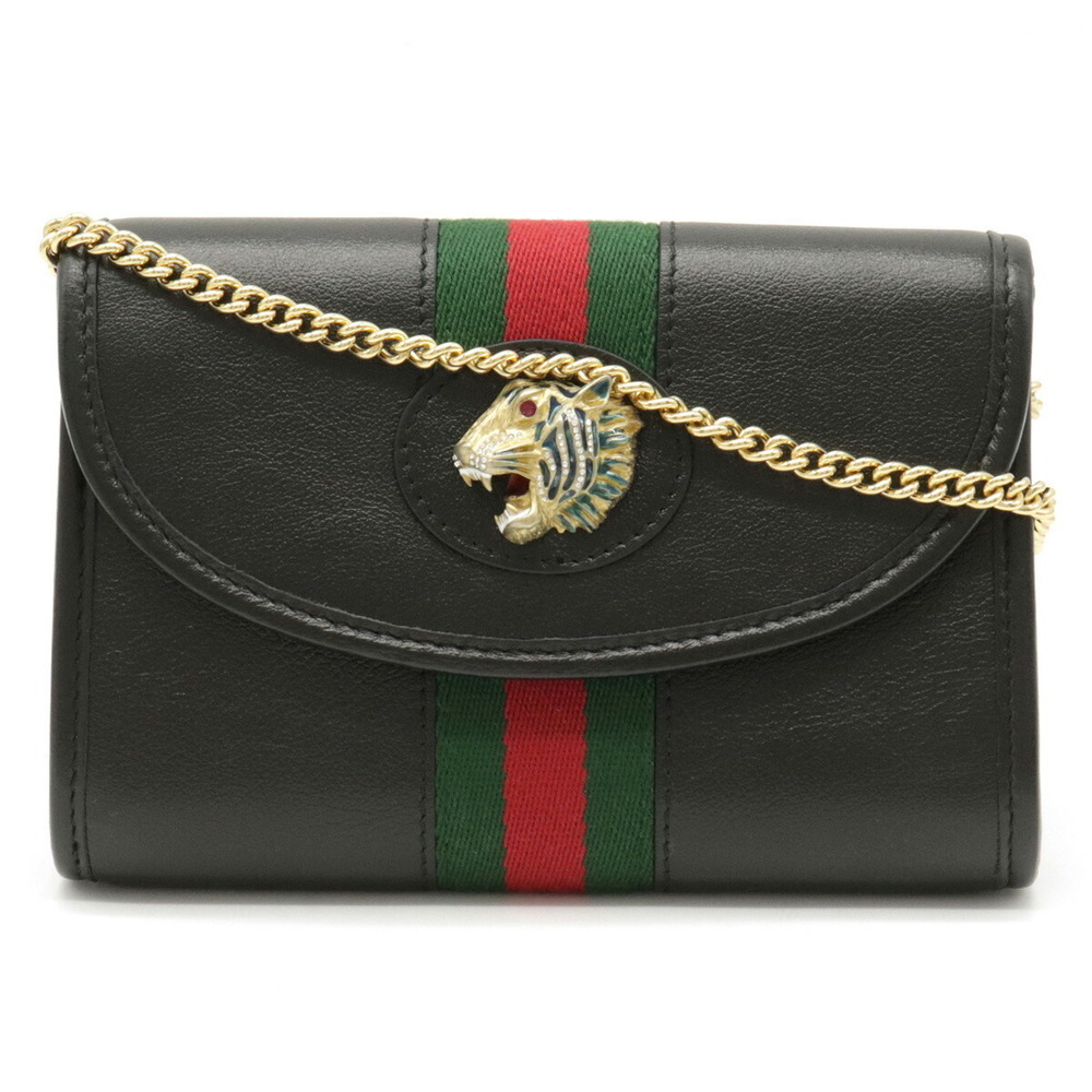 Gucci Mini Bag Chain Shoulder Bag Clutch Bag Leather Black